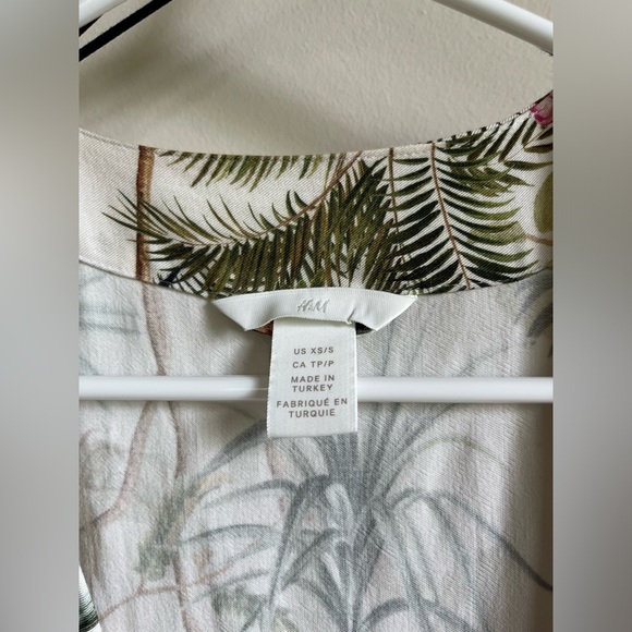 H&M Womens Extra Small Tropical Jungle Printed Open Front Knee Length Kimono - Picture 3 of 5